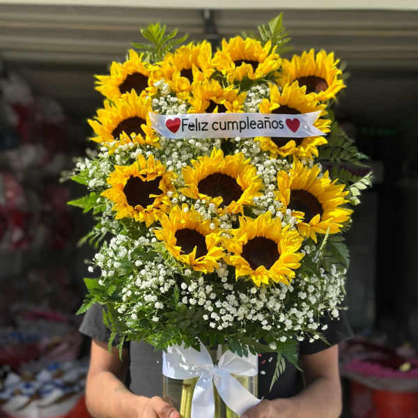 Arreglo de girasoles