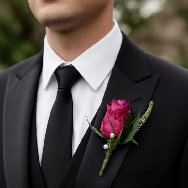 Purple Classic Boutonniere