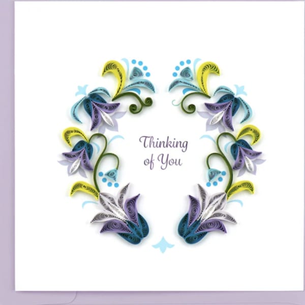 Thinking of You card with a colorful floral paper design
