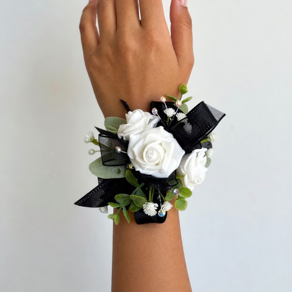 Classic White Spray Rose Wrist Corsage