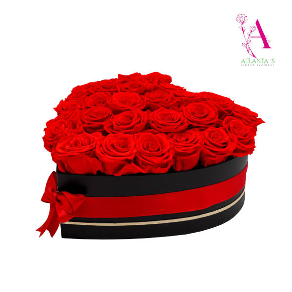 Heart-Shaped Preserved Roses Box