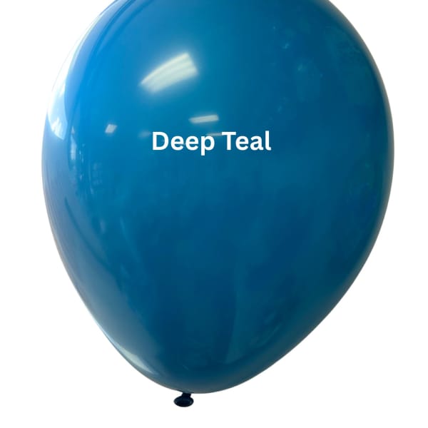 Single deep teal balloon on a white background