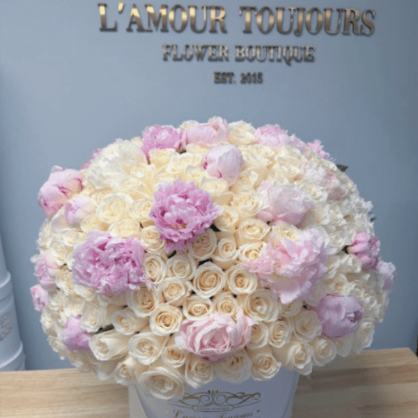 150 Roses with Peonies touch