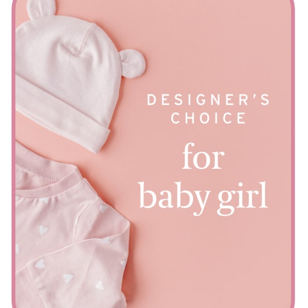 Pink baby hat and onesie with text for baby girl