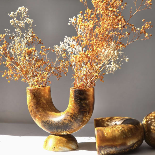Resin Flower Vase with Base