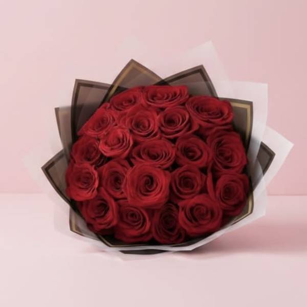 24 Red Roses Wrapped