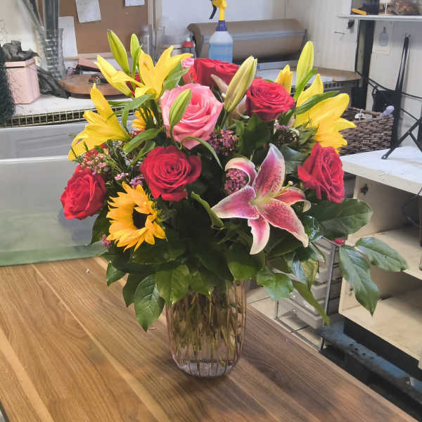 Golden glow bouquet