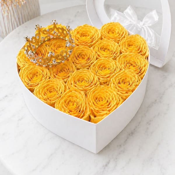 Golden Queen Yellow Rose Heart