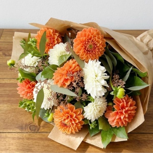 Dozen Dahlias Handtied Bouquet