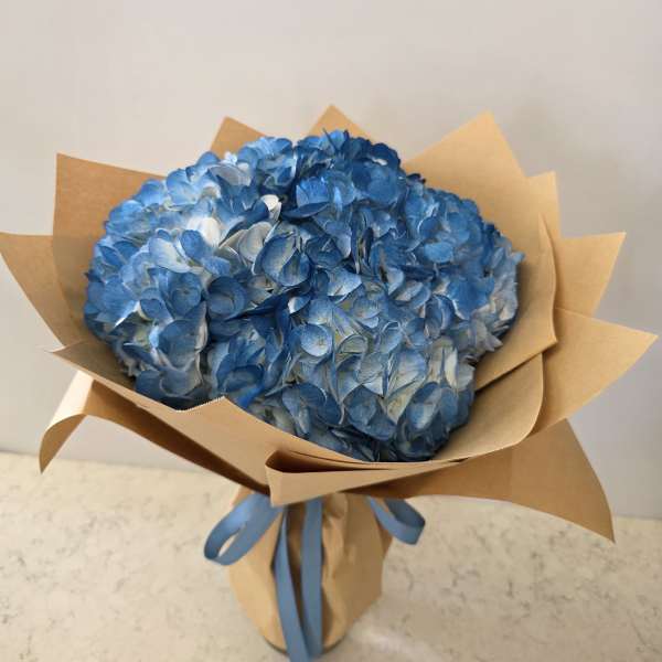 Blue Hydrangea Handtied Bouquet