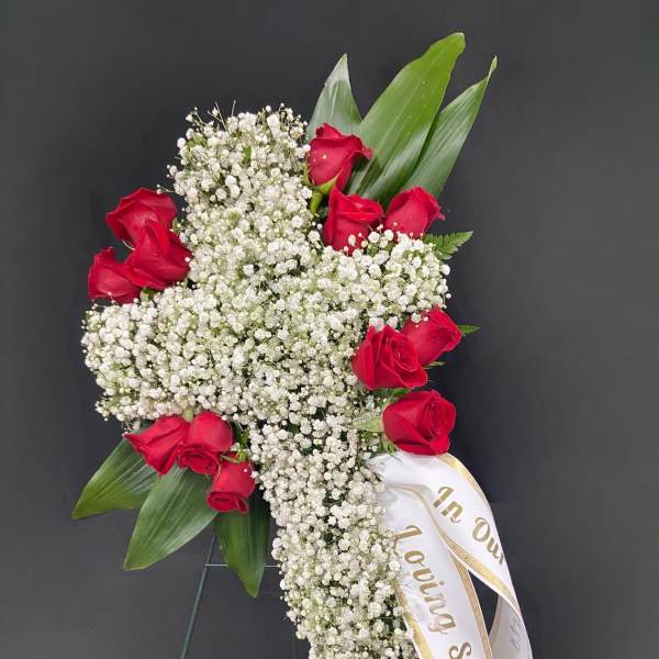 Baby's Breath Cross Standing Spray