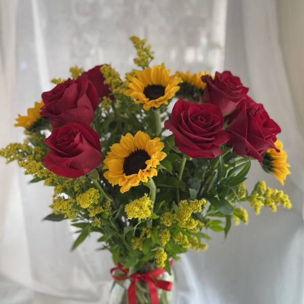 Roses and Sunflowers Arrangement