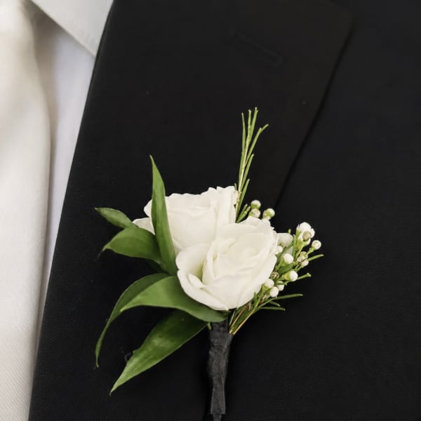 Ivory Whisper Boutonniere