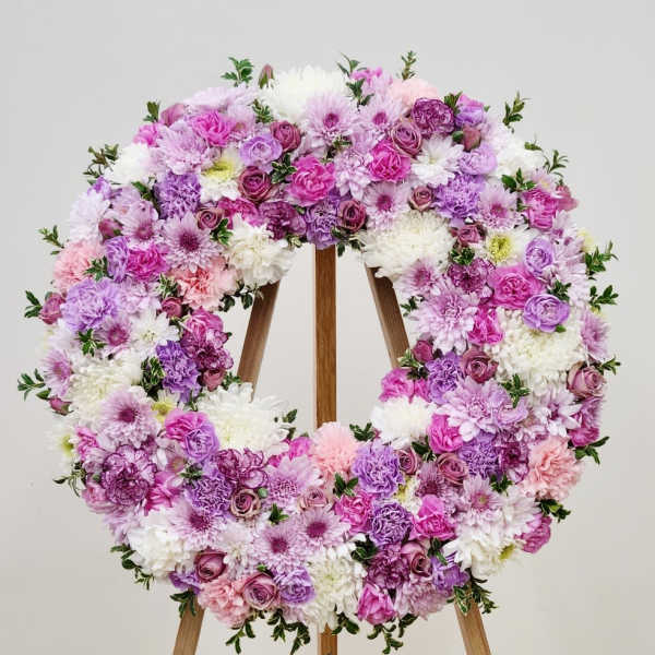 White and Lavender Wreath