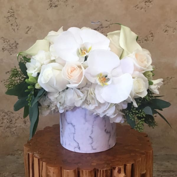White Orchids and Roses