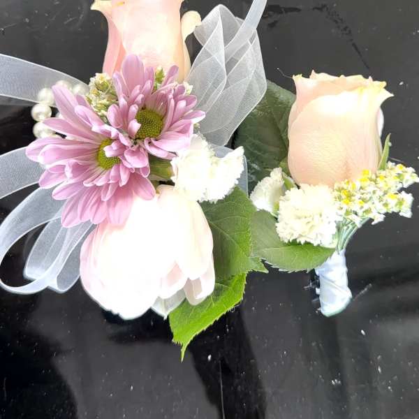 Pink Corsage and Botonier