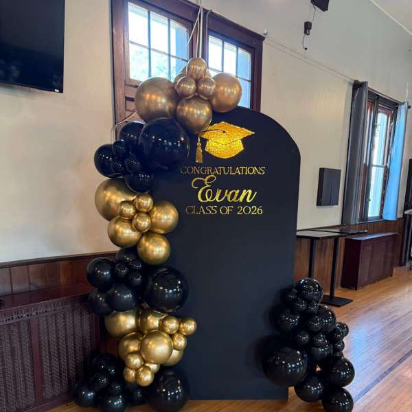 Black & Gold Graduation Backdrop