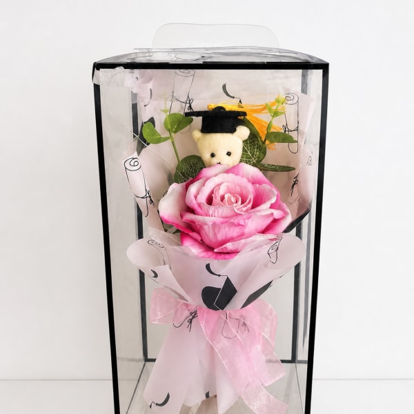 Graduation Pink Bouquet Gift Artificial