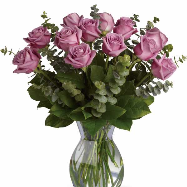 Lavender Wishes - Dozen Long stem Lavender Roses