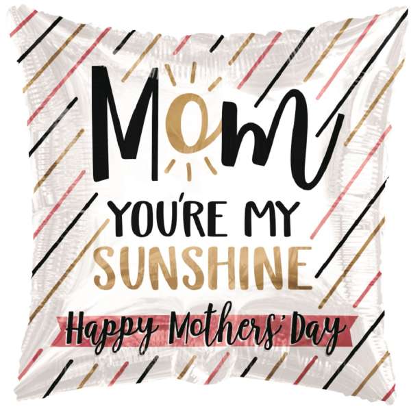 Decorative Mother’s Day pillow with the words "Mom you're my sunshine"