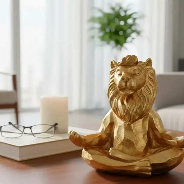 Gold Meditating Lion