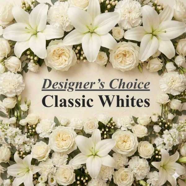 Classic Whites Designer's Choice Vased Arrangement
