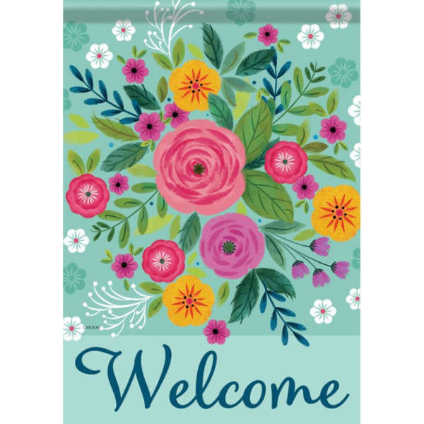Bright Flower Welcome Flag