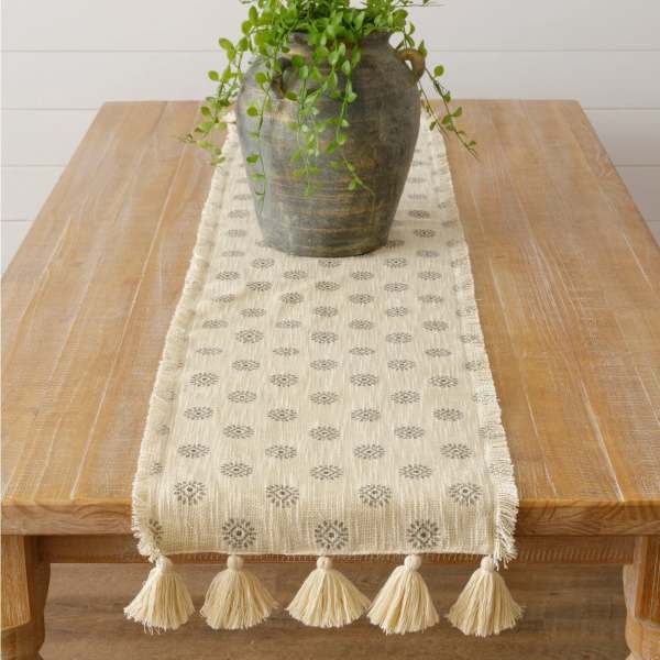 Medallion Table runner with Tassels