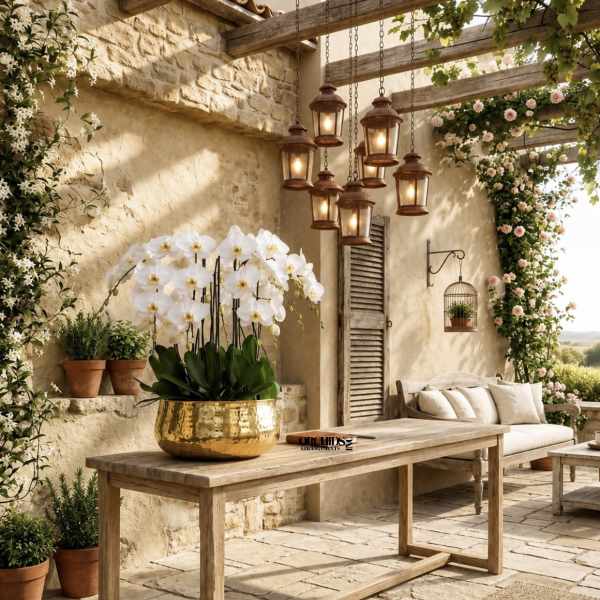 White Phalaenopsis Orchid Arrangement – 8 Stem Minimal Luxury