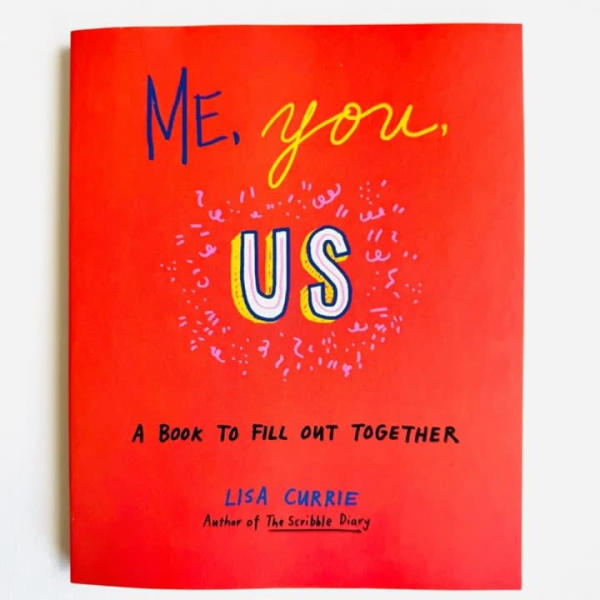 Red book cover with the title "Me, You, Us"