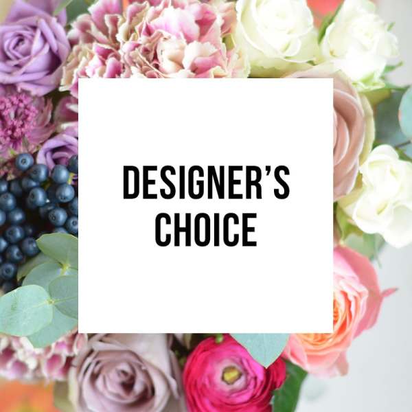 Designer’s choice bouquet with pastel roses and mixed blooms