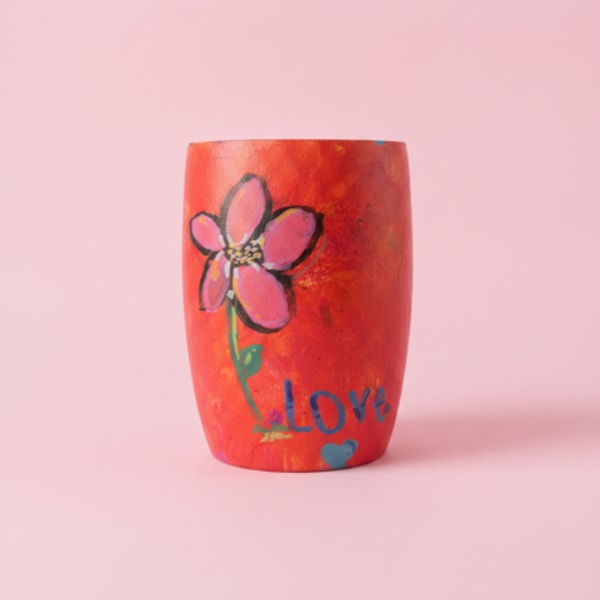 Veronica& roses in painted vase