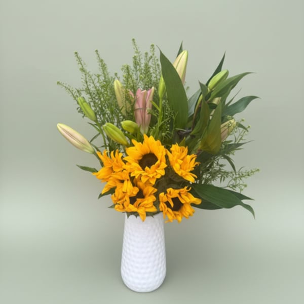 Sunflowers and Lilies