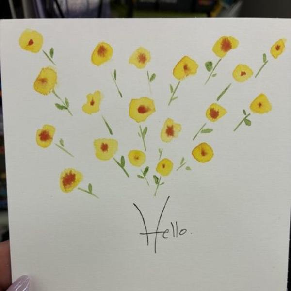 Hello w/flowers card
