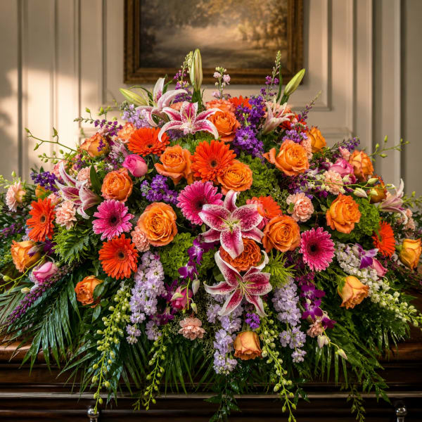 Garden Splendor Casket Piece
