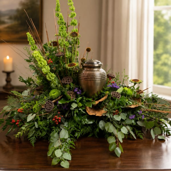Fields of Green Cremation Wreath