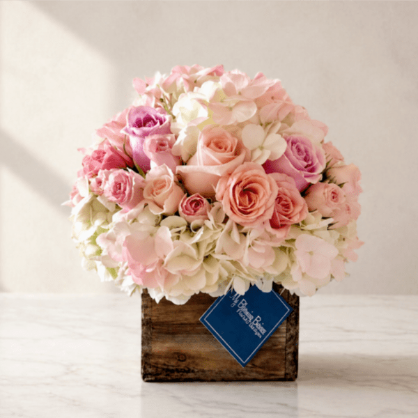 Rustic & Peach – Peach Rose Floral Arrangement (Same-Day Delivery Los Angeles)
