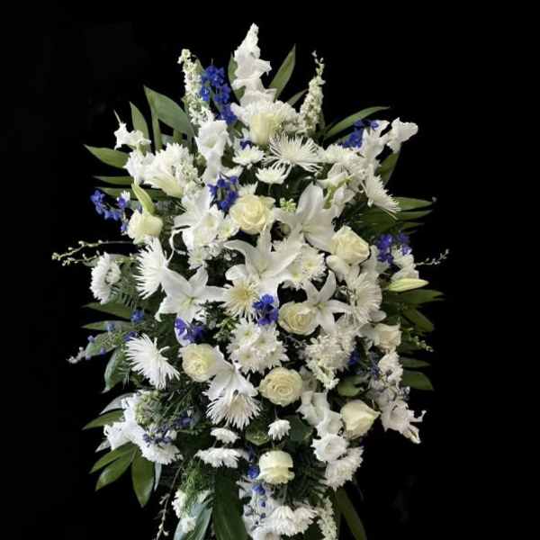 White and Blue Standing Spray