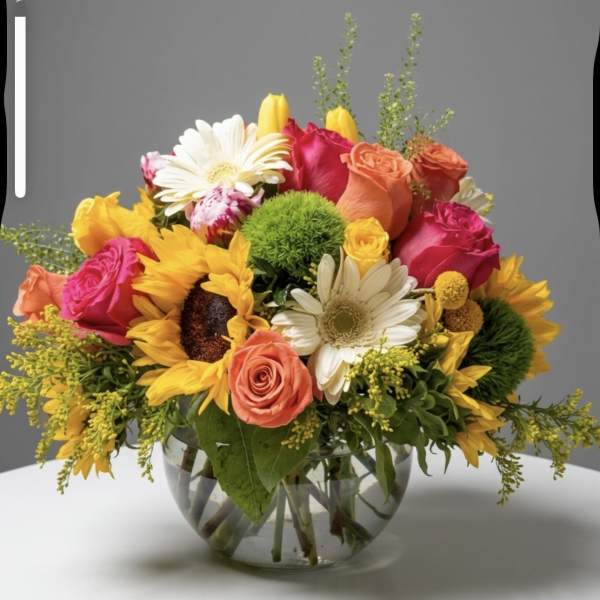 Sun flower, rose bowl