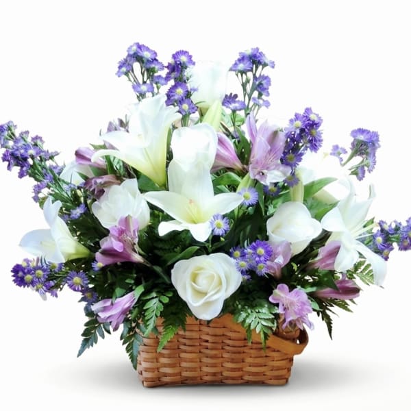 Gracious Lavender & White Basket