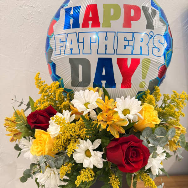 Floral Arrangement with Balloon