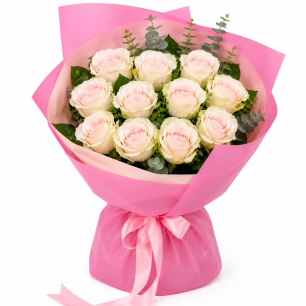 Bouquet ÂmFleur- Brassée de Roses Pureté & Élégance