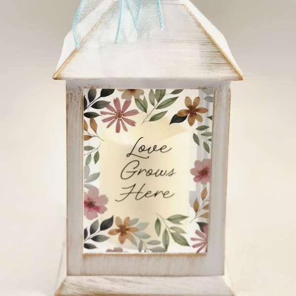 Love Grows Here Lighted Lantern