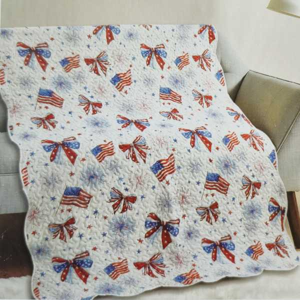 Patriotic Red, White and Blue Throw