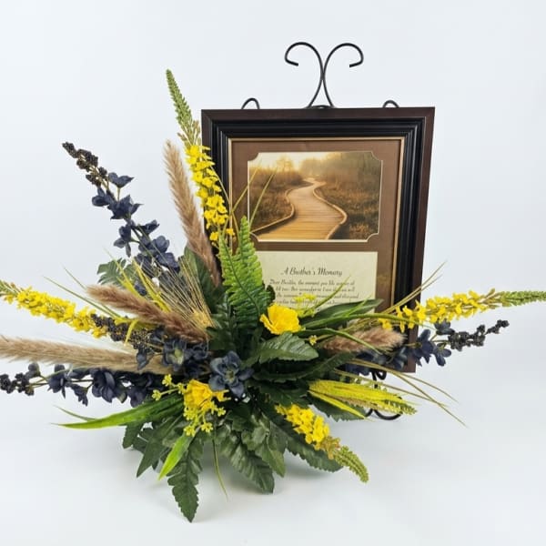 A Brother's Memory Framed Print with Silk Flowers