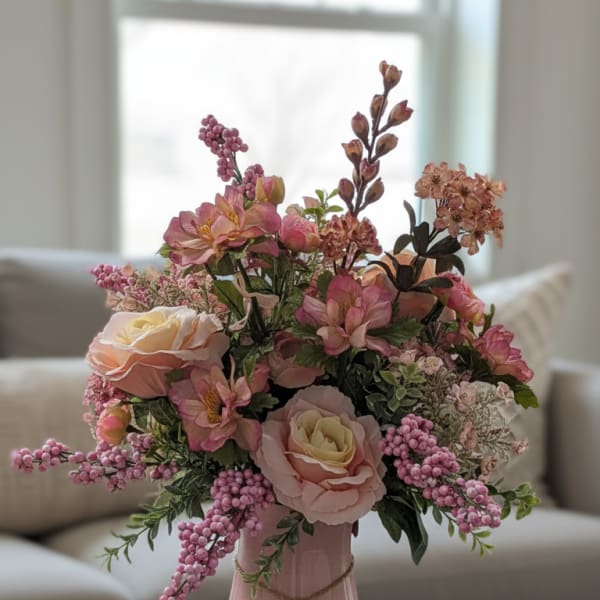 Whimsical Hummingbird Silk Arrangement