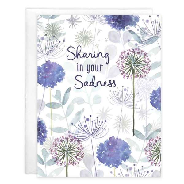 Sympathy Greeting Card - Allium Stem