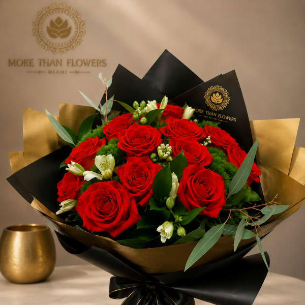 1 Dozen Handheld Bouquet - Red