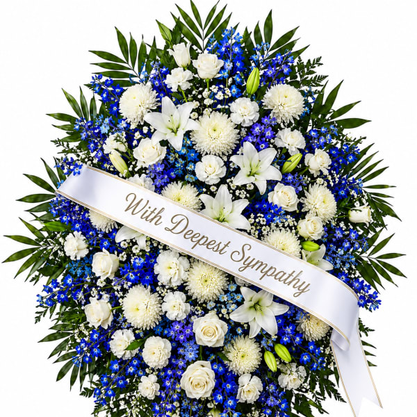 Blue Skies Sympathy Standing Spray