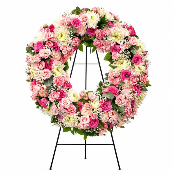 Blushing Serenity Sympathy Wreath